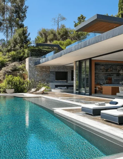 Villa Moderna Con Piscina Con Vistas La Costa En Un Dia Soleado